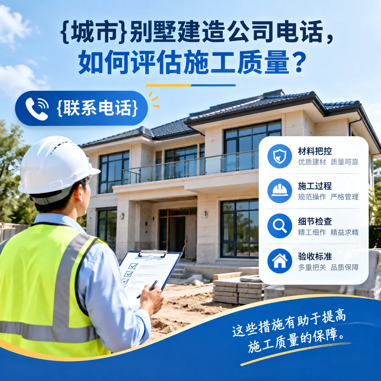 务川别墅建造公司电话,如何评估施工质量?